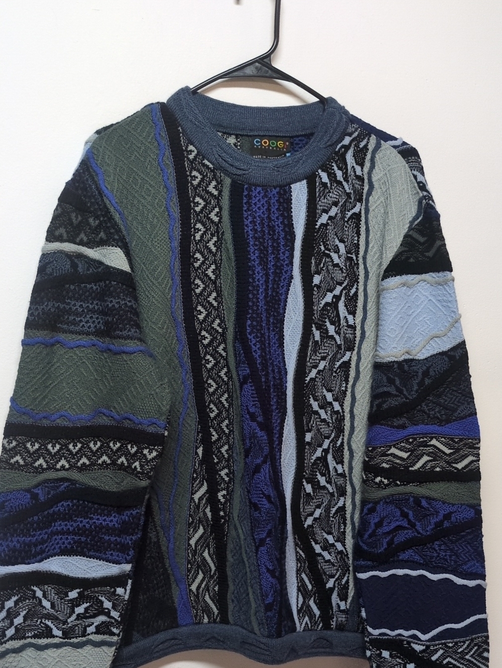 Vintage COOGI 3D Knit Multicolor Crewneck Sweater Men’s Size S
